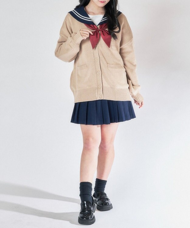 WEGO 【SCHOOL ITEM】ニットカーディガン キャラメルベージュ