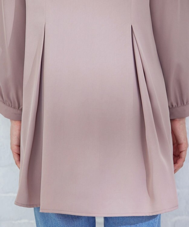 Tiaclasse 【洗える・スマート裏起毛】アシメタックチュニックブラウス グレージュ