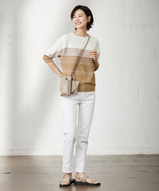 J.PRESS LADIES 【洗える】 ガータードルマンWG ニット キャメル系1