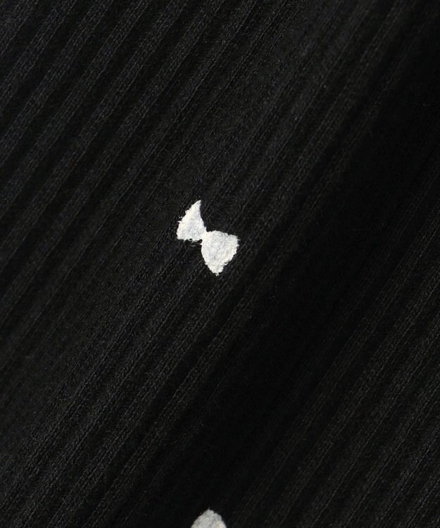 ANY KIDS 総柄テレコ レギンス ブラック×リボン