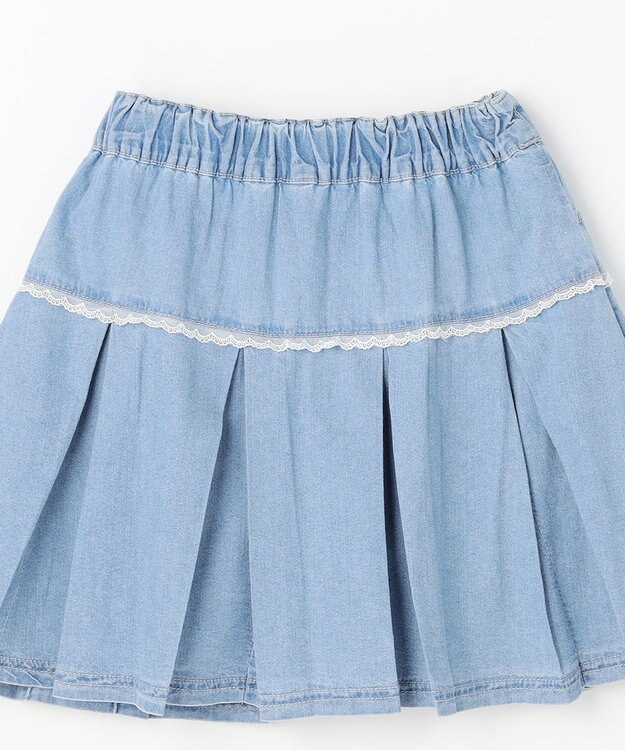 ANY KIDS 【洗濯機可能】プリーツ ミニスカパン デニム