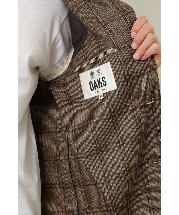 DAKS ペンチェックジャケット ブラウン