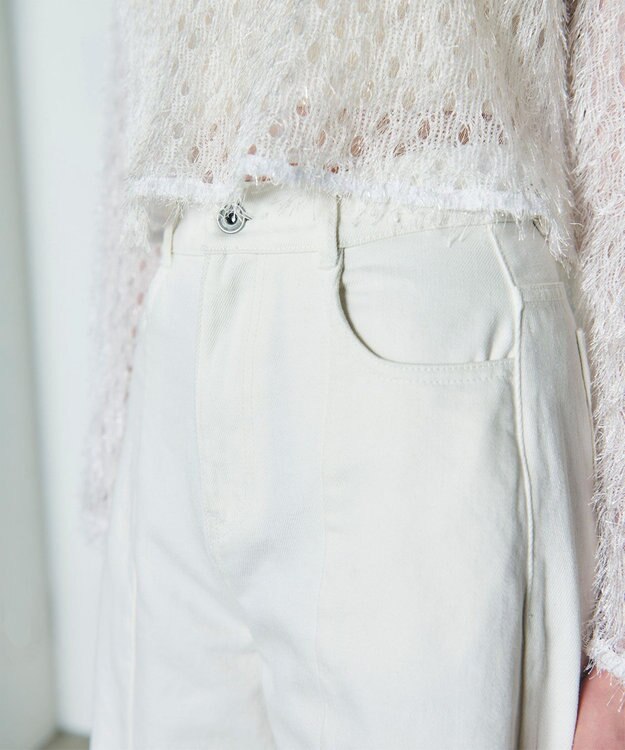 GRACE CONTINENTAL 切替ボリュームデニム ホワイト