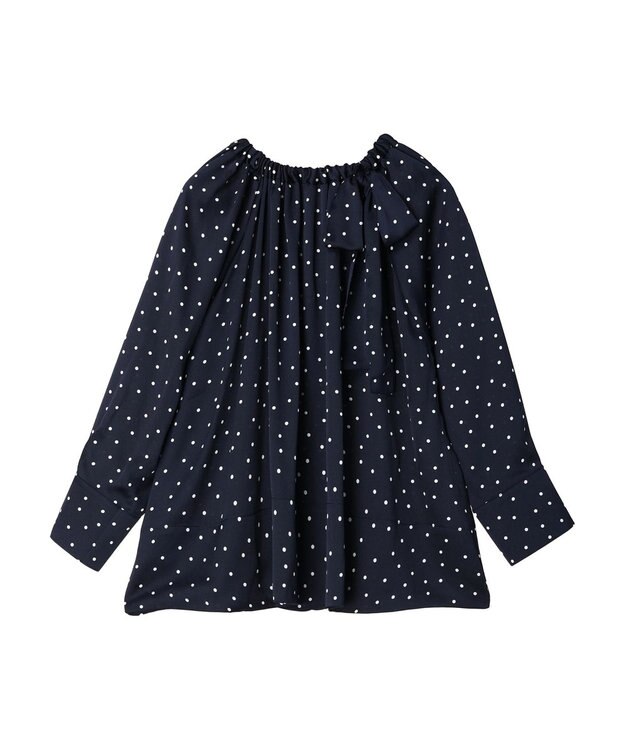 Green Parks Ｂ．ドットリボンブラウス Navy