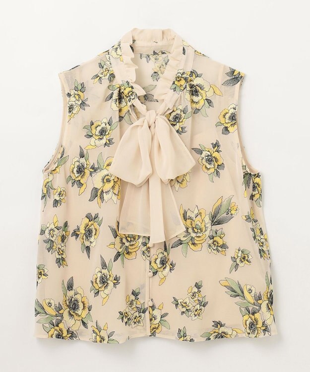 GRACE CONTINENTAL エスニックフラワー刺繍トップ ベージュ