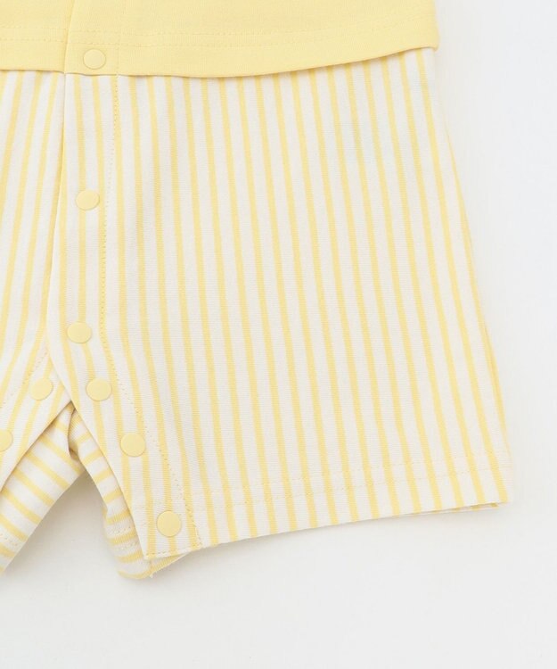 組曲 KIDS 【70cm】セーラーボーダー ロンパース イエロー系1