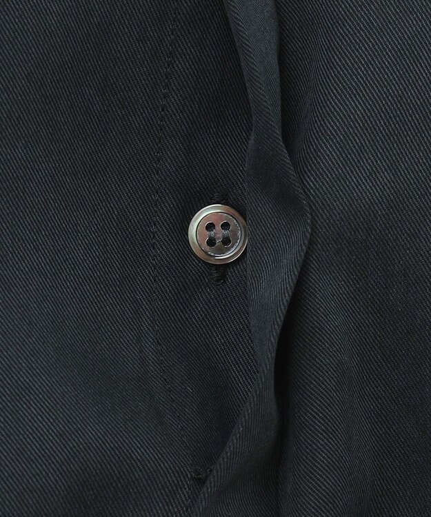 ICB 【洗える】 フィブリルツイル ロングシャツ ブラック系