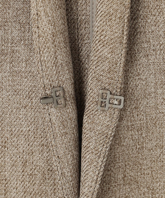 23区 【洗える】ウールライクカルゼ ノーカラー ジャケット ブラウン系