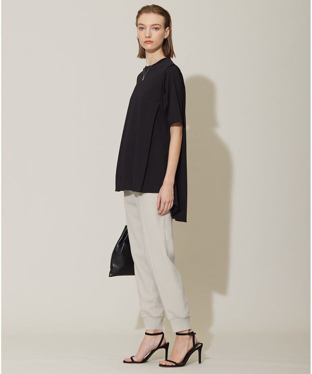 ICB 【接触冷感・UVケア・洗える】コンフォートプレーティング デザインカットソー ブラック系