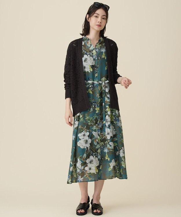 自由区 S 【SHIHOさん着用】ジオメトリックモチーフ カーディガン ダークブラウン