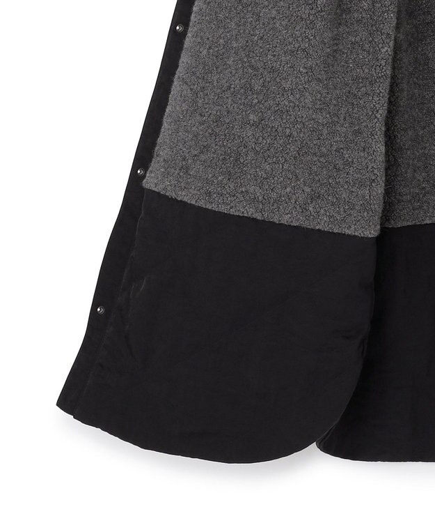 ICB L 【リバーシブル着用可能】 リバーシブルキルト ミドル丈コート チャコール×ブラック系