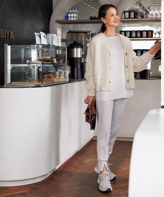 UNFILO L 【裏起毛】beauty warm 最愛 ジョグパン アイボリー