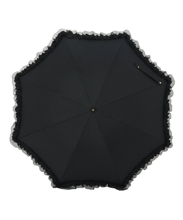 MOONBAT 【ランバン オン ブルー（LANVIN en Bleu）】晴雨兼用日傘　ビジュー付きオーガンジーフリル ブラック