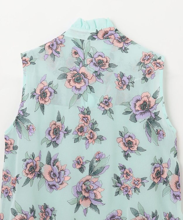 GRACE CONTINENTAL エスニックフラワー刺繍トップ ライトグリーン