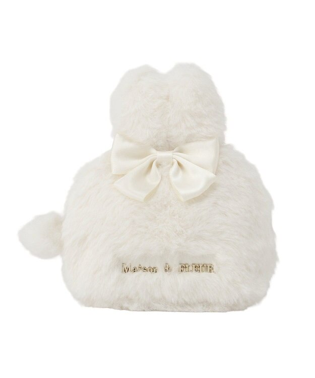 Maison de FLEUR イースターラビットフェイクファーポーチ Ivory