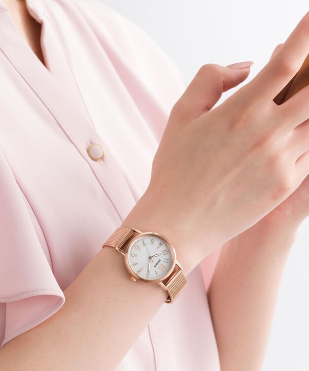 CITIZEN 【ソーラーテック】wicca メッシュベルト　KP5-166-13 少し大きめが可愛い30㎜サイズ。プレゼント 就活 学生 ビジネス シンプル