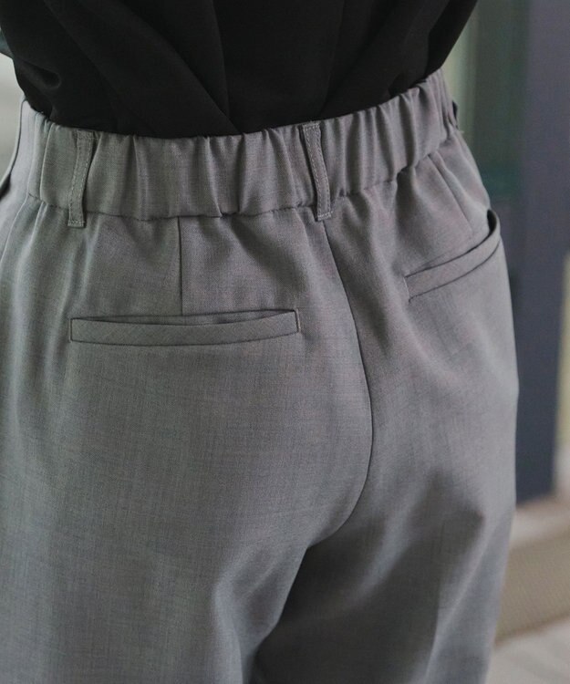 Tiaclasse 【洗える】テーパードパンツ チャコール