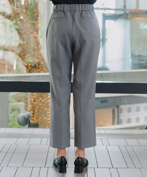 Tiaclasse 【洗える】テーパードパンツ チャコール