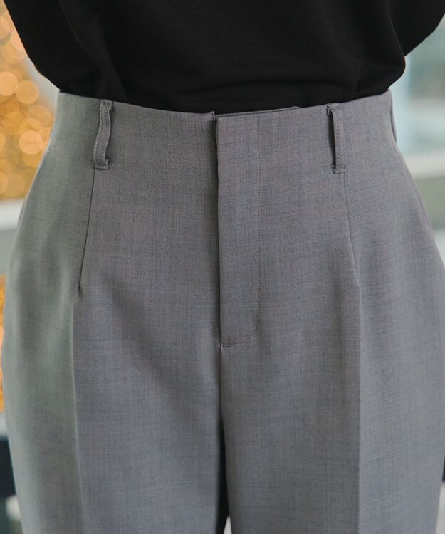 Tiaclasse 【洗える】テーパードパンツ チャコール