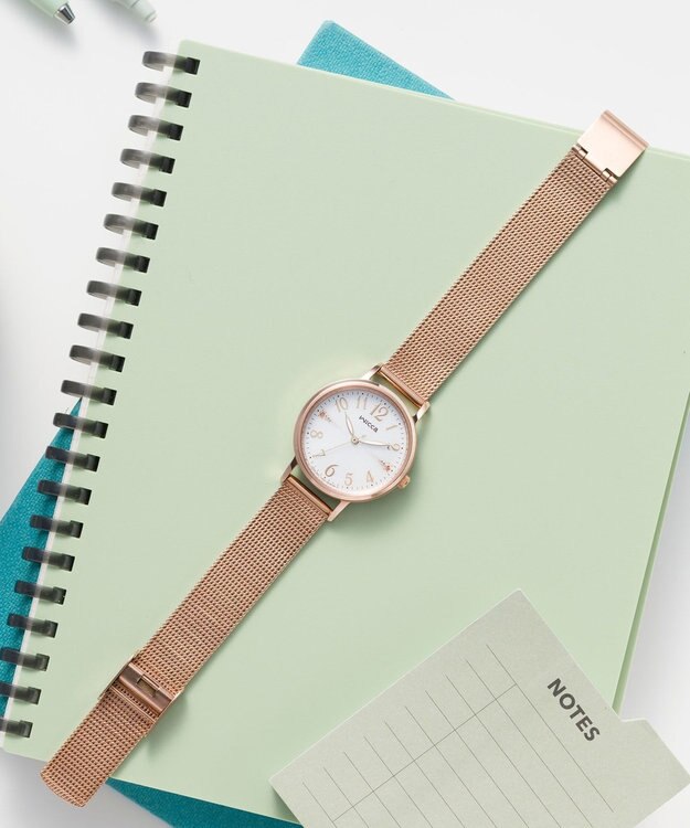 CITIZEN 【ソーラーテック】wicca メッシュベルト　KP5-166-13 少し大きめが可愛い30㎜サイズ。プレゼント 就活 学生 ビジネス シンプル ピンクゴールド