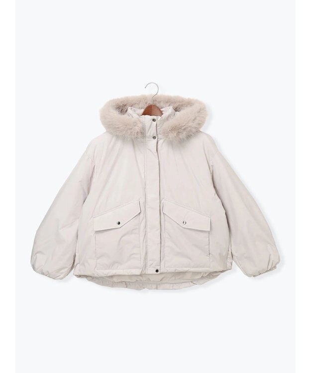 Te chichi 【宮本茉由着用】フードショートダウンジャケット Ｓグレー