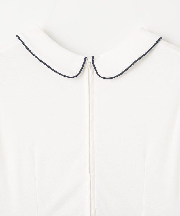 組曲 KIDS 【150-160㎝】フラワーパネルボーダー ワンピース ネイビー系