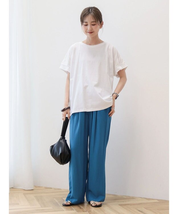 AMERICAN HOLIC 接触冷感袖タックカットプルオーバー Off White