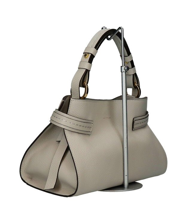 INTER-CHAUSSURES 【LORISTELLA】ベーシックレザーハンドバッグ ライトグレー