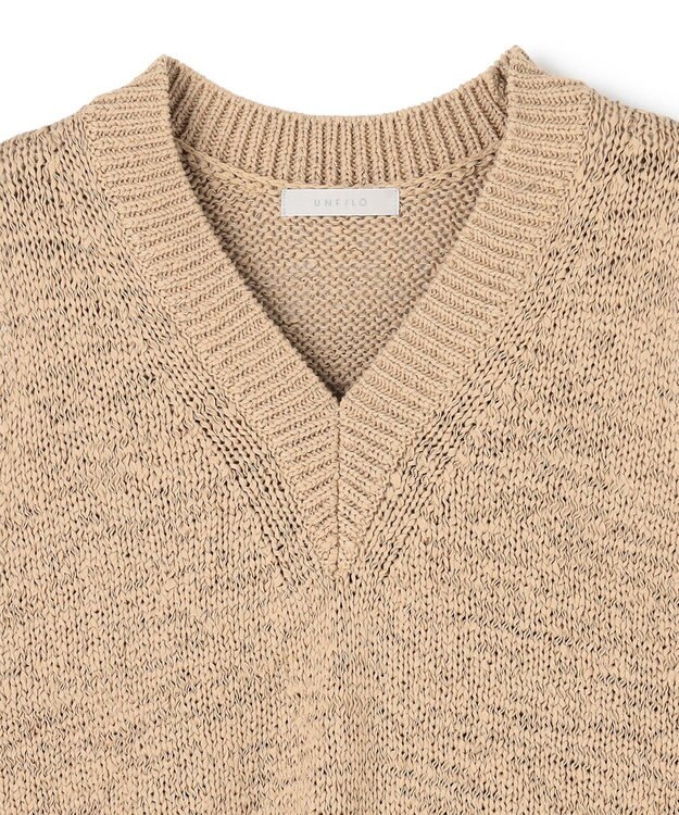 UNFILO テープヤーンニット ベスト キャメル