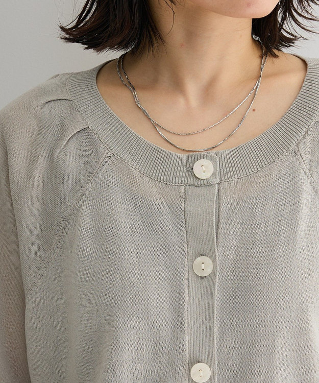 Green Parks 【しのばせカーデ】ポケッタブルＵＶカットニットカーディガン Light Gray