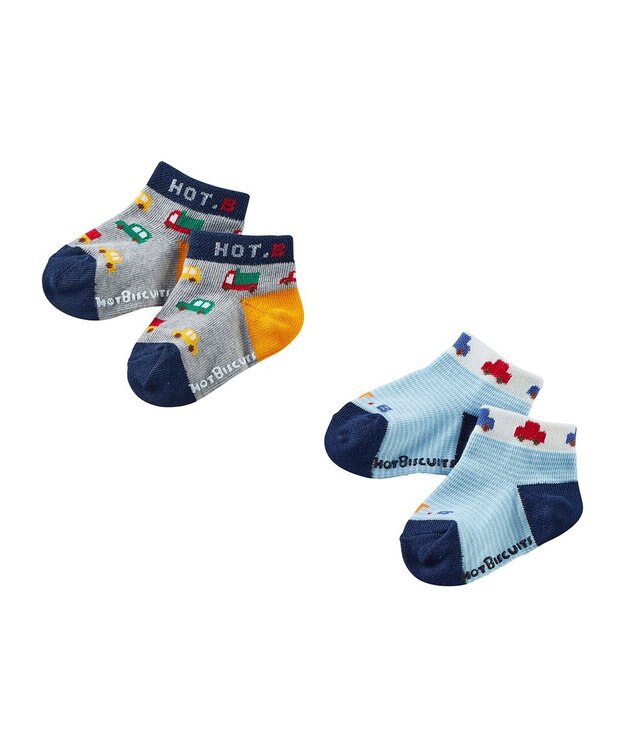 MIKI HOUSE HOT BISCUITS 【9-19cm / 靴下2足セット】 ローカット ソックスパック ブルー