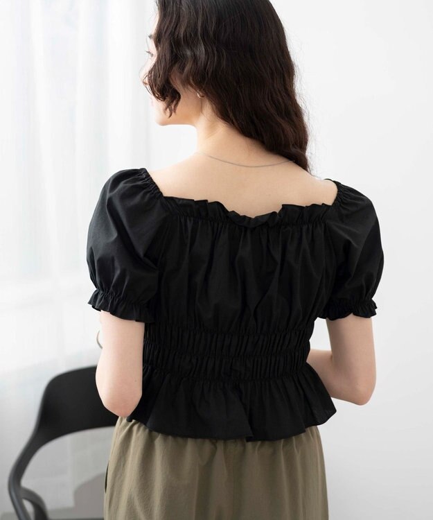 WEGO オフショルシャーリングブラウス ブラック