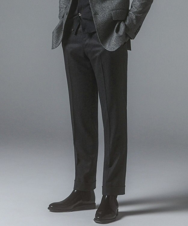 GOTAIRIKU 【保温性/ストレッチ/シワになりにくい】サキソニーストレッチパンツ（ノータック） グレー系8