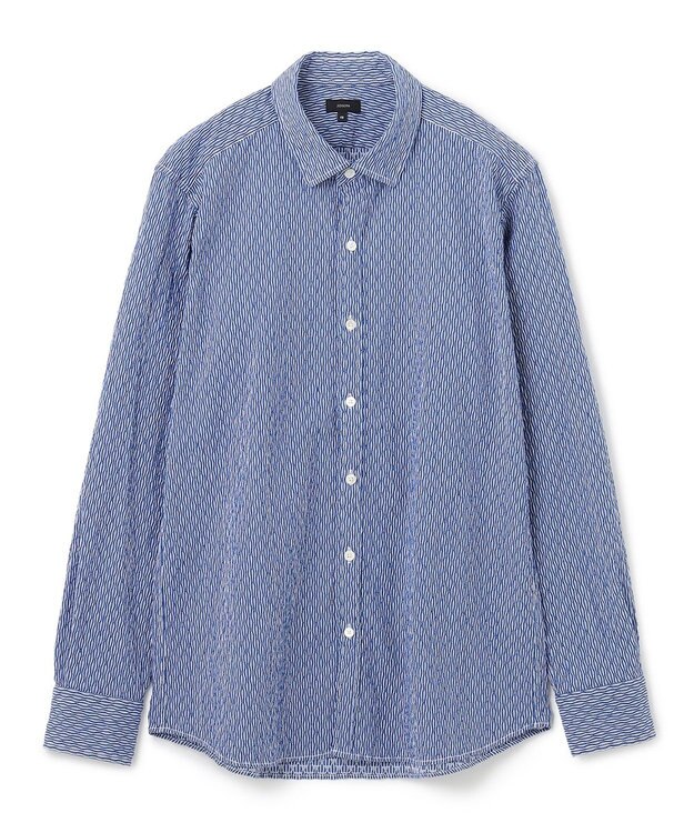 JOSEPH HOMME トライジャガード ストライプ ストレッチ レギュラーカラーシャツ ネイビー系1