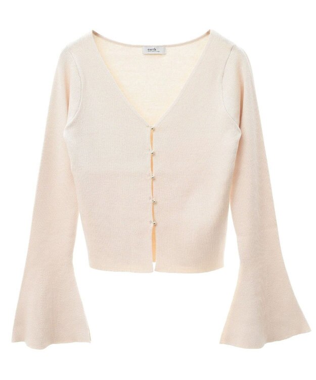 earth music&ecology リブニットカーディガン Ivory