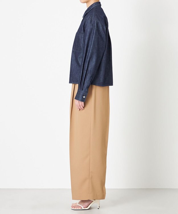 NAVE 【ReNave・セットアップ可/洗える】マーセライズデニムシャツ ネイビー系