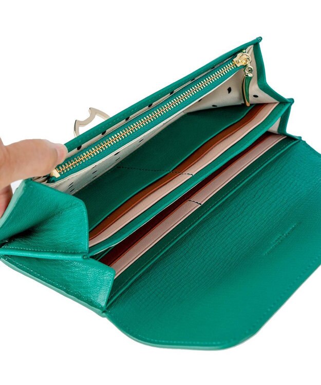 tsumori chisato CARRY ネコおこし 長財布 かぶせタイプ グリーン