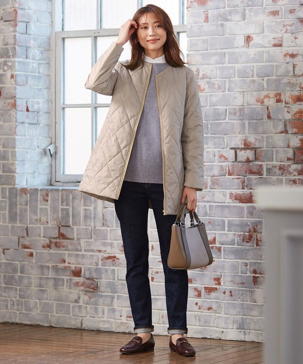 J.PRESS LADIES L 【驚異の伸縮性】10oz Stretch Denim ストレートデニムパンツ ネイビー系