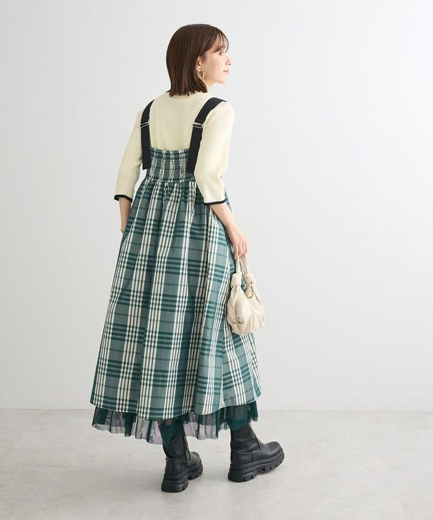 Green Parks ・ＳＵＧＡＲ　ＳＰＯＯＮ　チェックギャザーワンピース Green