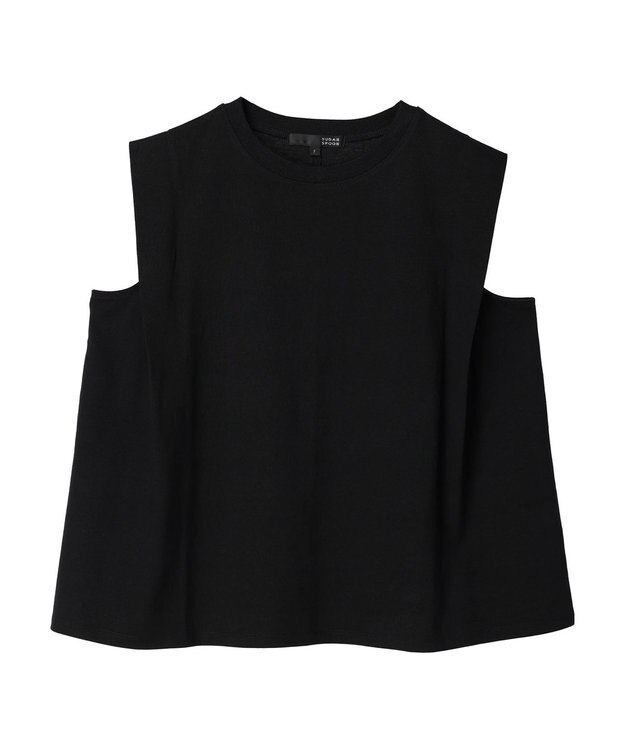 Green Parks ・ＳＵＧＡＲ　ＳＰＯＯＮ　ショルダータックフレンチＴシャツ Black