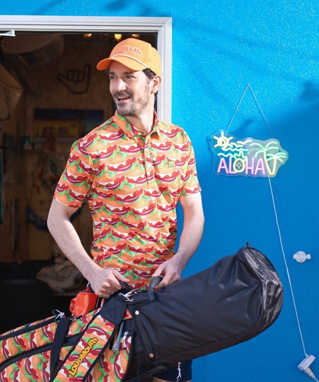 FILA GOLF／marie claire 【Loudmouth】総柄ポロシャツ Burger Mania