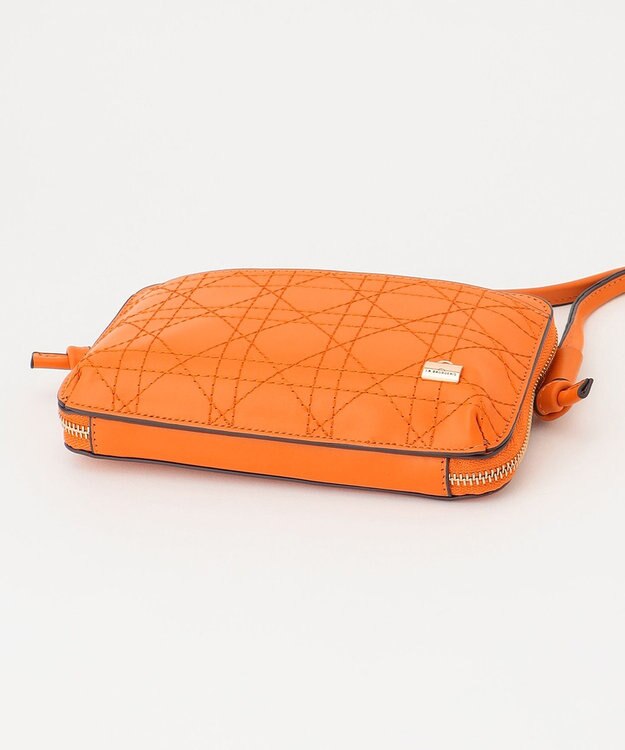 LA BAGAGERIE 【レザー×ステッチ】スクエアマルチポシェット オレンジ