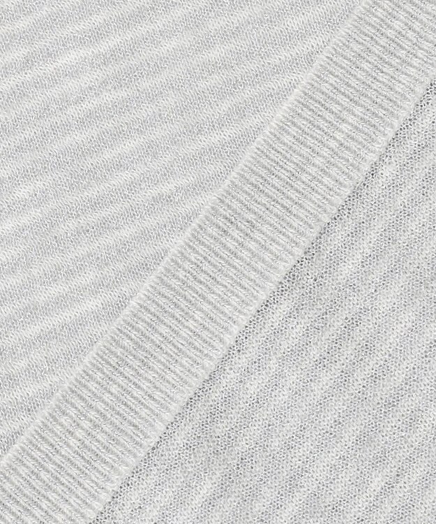 自由区 S 【洗える】ラメボーダー ニット シルバー×シルバー