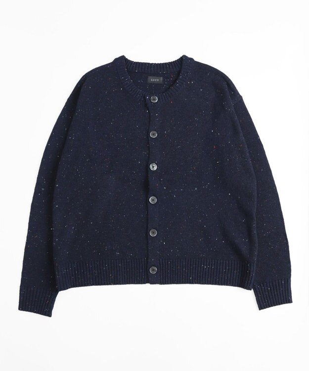 WEGO ネップクルーネックカーディガン ネイビー