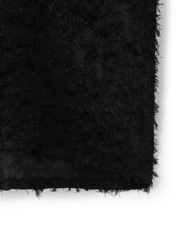 ICB L シアーカットジャガード Vネックトップス ブラック