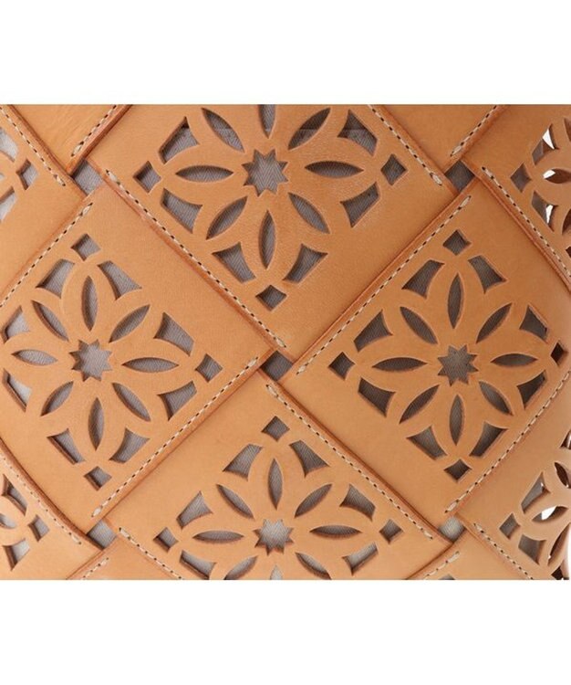 genten サスカットバスケット ショルダーバッグ ヌメベージュ