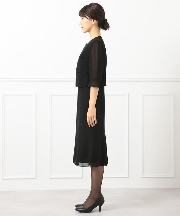 自由区 FORMAL 【人気NO.1 / 洗える】ボレロ風ワンピース ブラック系