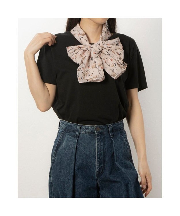 UNBILLION カシュネ cache nez / 花柄シフォンスカーフ ピンク