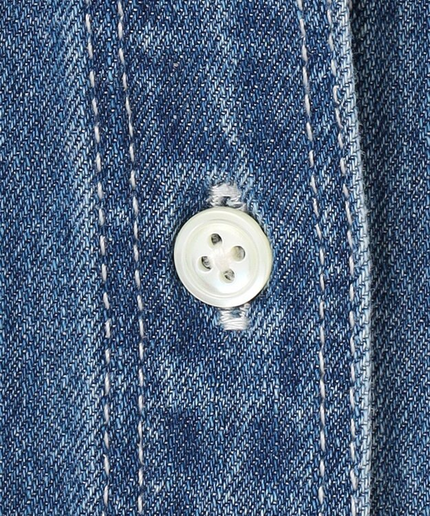 J.PRESS LADIES コットンリネン 7oz デニム シャツ ワンピース ユーズド系
