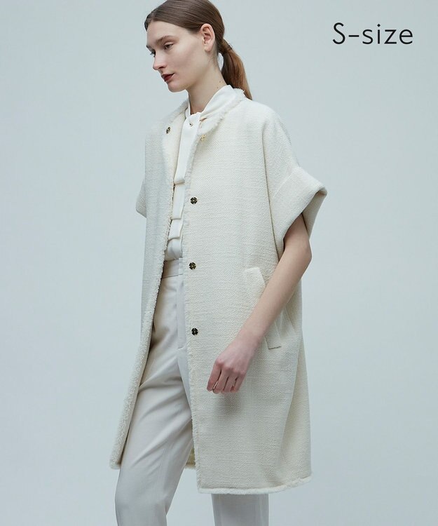 BEIGE， 【S-size】CAMBON / ハーフスリーブアウター Bone